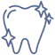 Simple line drawing of a tooth with a crown, representing dental care and procedures.